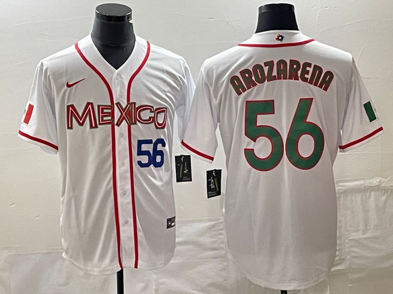 Men 2023 World Cub Mexico #56 Arozarena White green Nike MLB Jersey->detroit lions->NFL Jersey